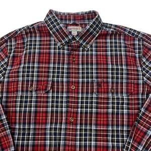 Carhartt Shirt Mens Size XL Red Plaid Relaxed Fit Oxford Button Up Long Sleeve